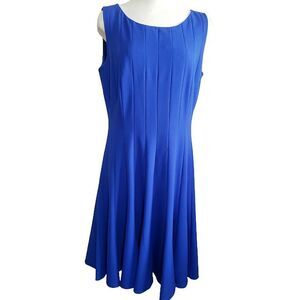 Calvin Klein Blue Fit & Flare Dress Womens Size 12 Swing Gala Evening Wear Midi